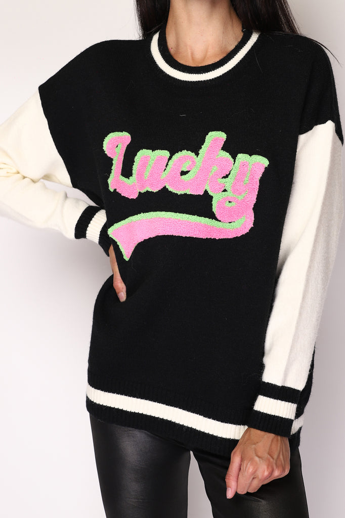 Women's Sweater American Jersey Effect "Lucky" Tufted Sweater Warm Winter Jersey image 5
