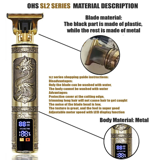 T9 Electric Cordless Hair Cutting Machine Professional Hair Barber Trimmer For Men Clipper Shaver Beard Lighter