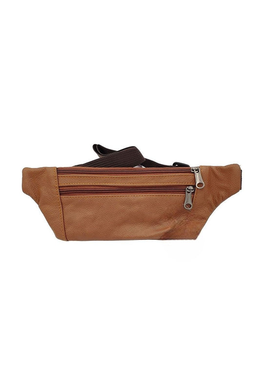 Ladies Real Leather Bum Bag Waist Belt Fanny Pack Travel Work Brown Money Bag image 0