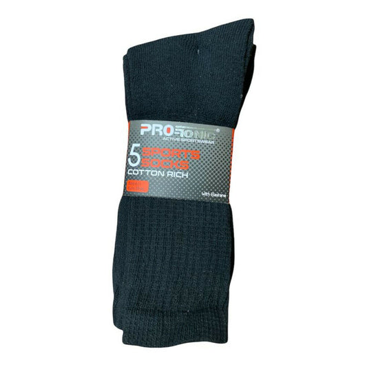 Men's 5 Pairs Sports Winter Warm Long Super Soft Thermal Socks Black Size 6-11 image 1