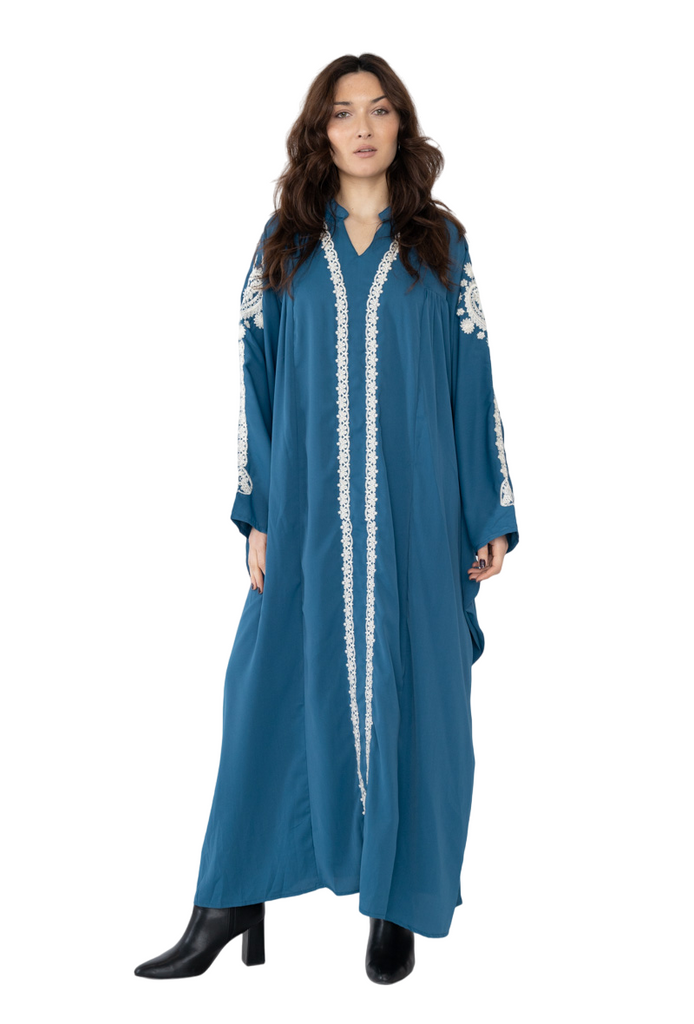 Women's Long Dress Kaftan Long sleeve embroidered abaya dress ladies long dress image 0