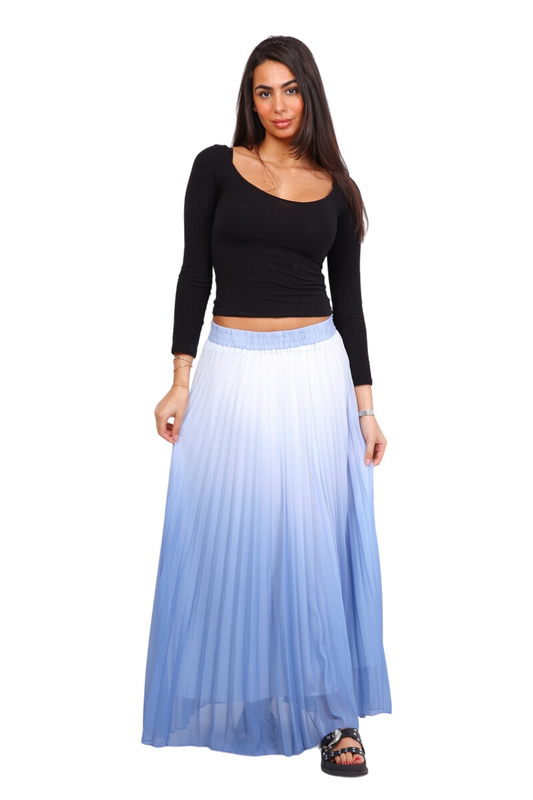 Women’s Skirt Elastic Two Tone Lined Long Skirt Summer Stylish Party Skirt image 0