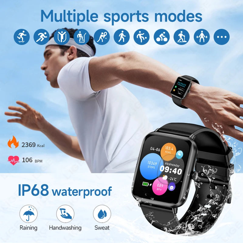 LIGE For Android IOS Smart Watch Men Bluetooth Call Sport Fitness Tracker Health Monitoring Fashion Women Smartwatch Ladies Gift