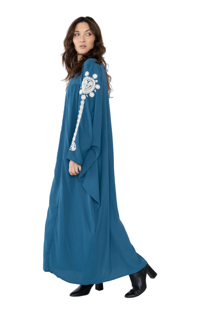 Women's Long Dress Kaftan Long sleeve embroidered abaya dress ladies long dress image 1