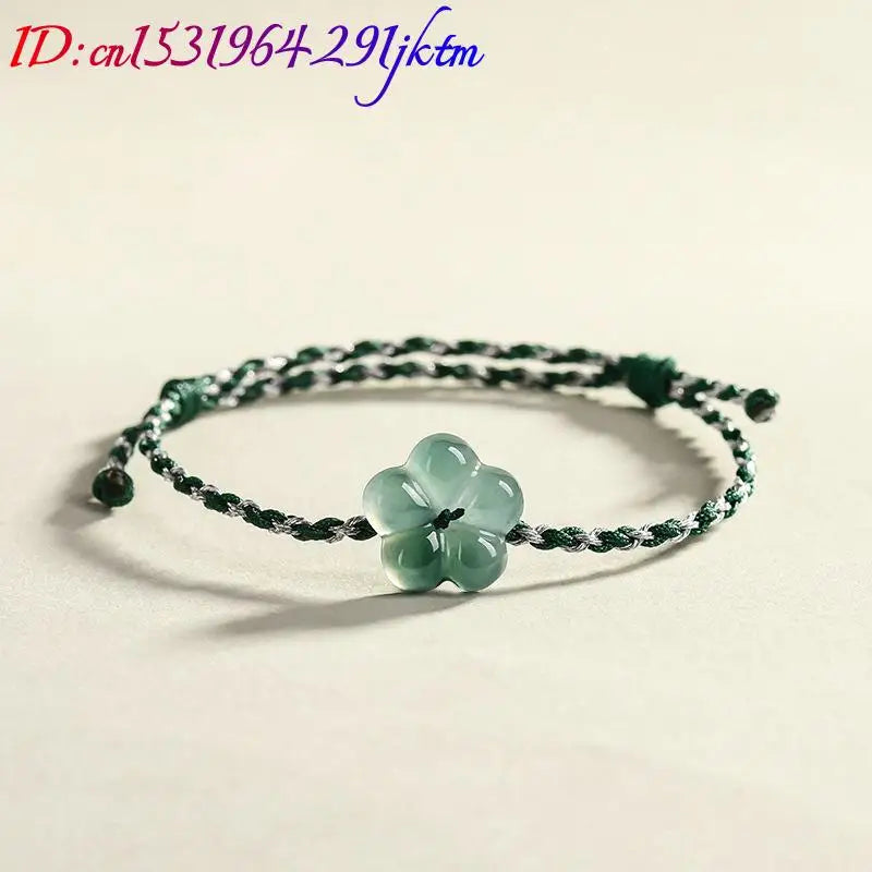 Burmese Jadeite Flower Bracelet Natural Jade Charm Fashion Accessories Vintage Gifts for Women Talismans Luxury Bangle