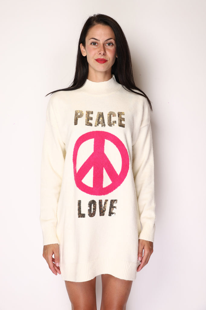 Women's Jumper PEACE & LOVE Round Neck Sweater Stylish Travel Outdoor Jumpers image 6