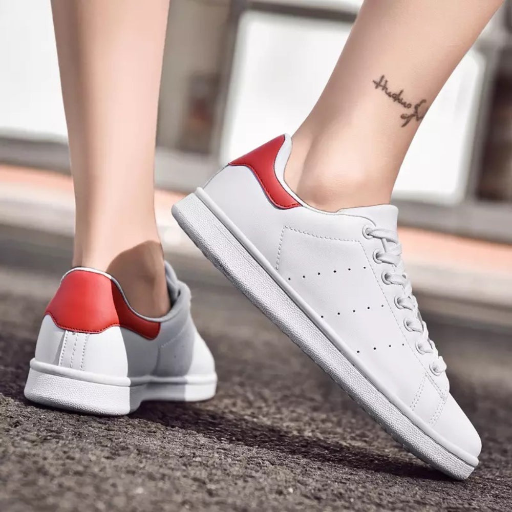 Women Girls Sneakers White Trainers Flat Shoe Light Comfortable Running Lace Up image 3