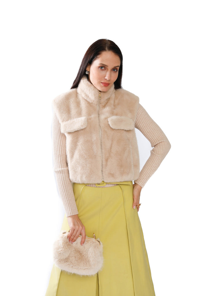 Ladies Jacket Winter Warm Faux Fur Coat Womens Sleeveless Vest Waistcoat Outwear image 3