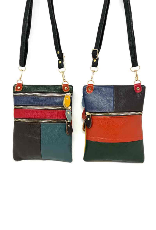 Ladies Multicolour Mobile Phone Bag Work Travel Shoulder Crossbody Leather Bag image 0