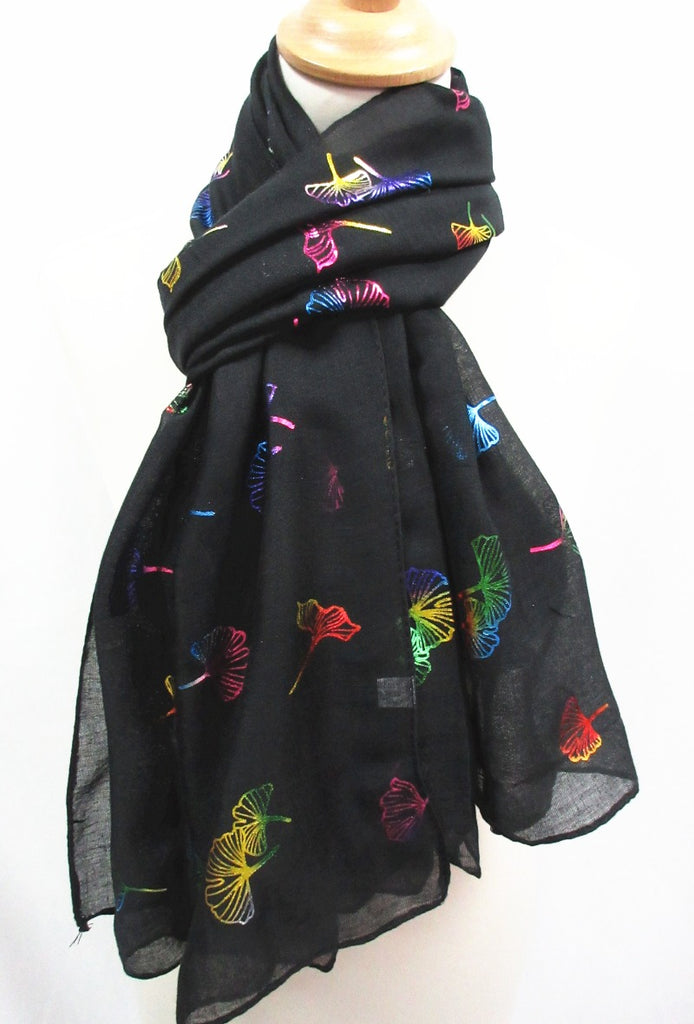 Ladies Womens Multicolor Flower Pattern Scarf Wrap Wide Shawl Neck Scarves image 7