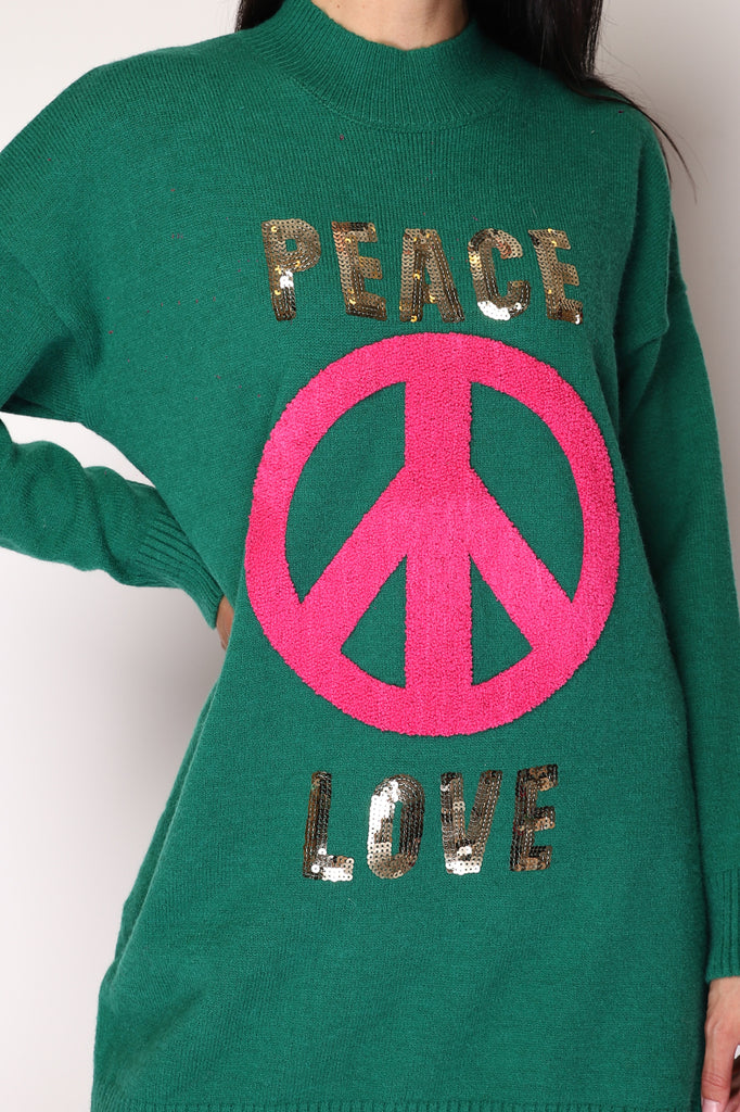 Women's Jumper PEACE & LOVE Round Neck Sweater Stylish Travel Outdoor Jumpers image 3