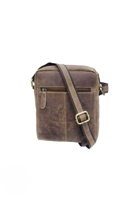 Vintage Oiled Leather Shoulder Bag Cross Body Bag Satchel Holiday Work Bag image 1