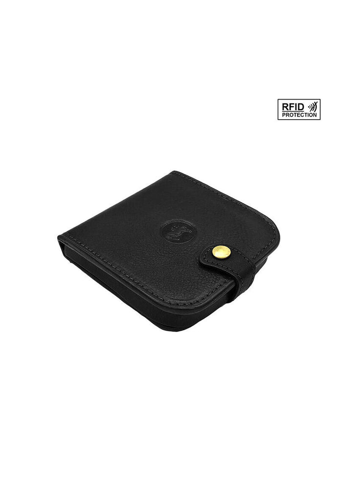 Unisex Cuvette Leather Wallet RFID Protection Stylish Button Coin Pouch image 3
