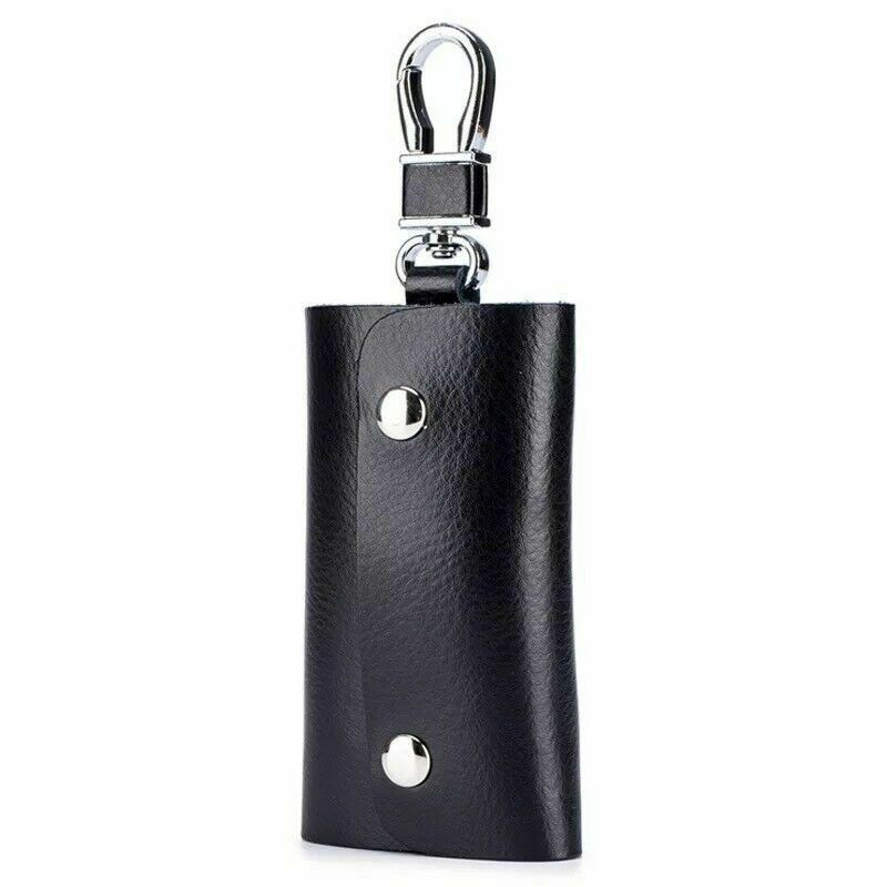 Real Leather Unisex Key-Chain Key Holder Case Wallet Pouch Multi Key Ring Black image 0