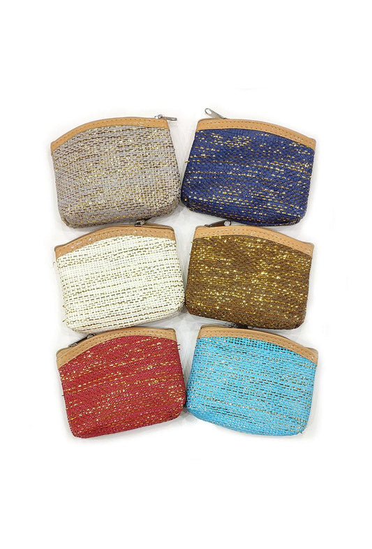 Ladies Small Straw Purse Card Cash Coin Holder Comfortable Small Pouch Mini Bag image 0