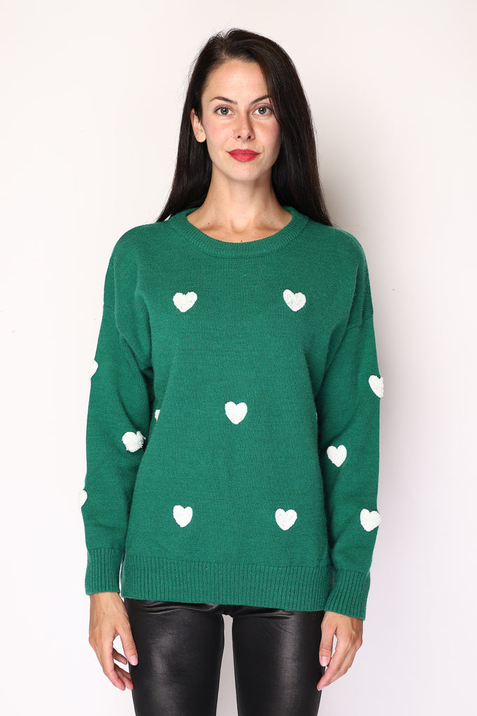 Women's Sweater Clouds Embroidered Hearts Comfortable Winter Warm Soft Jumpers image 4