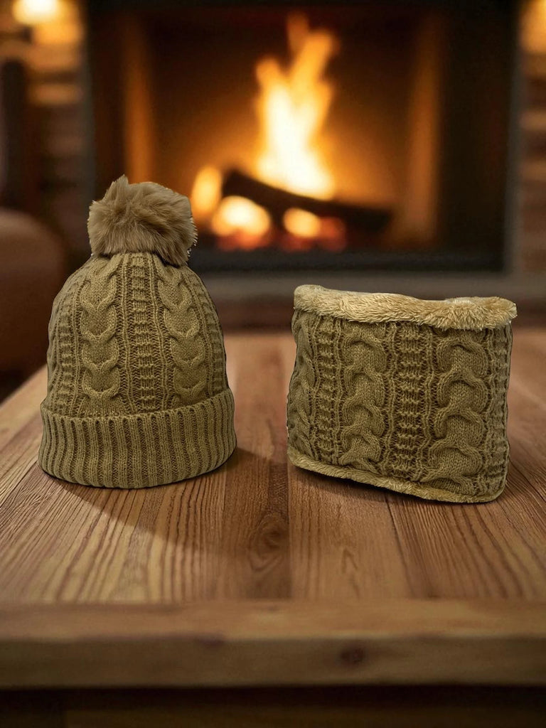 Ladies Neck Warmer Hat Set
