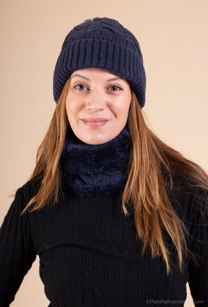 Ladies Neck Warmer Hat Set