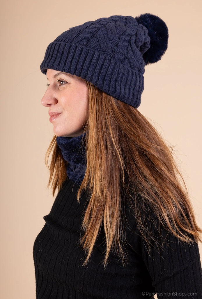 Ladies Neck Warmer Hat Set