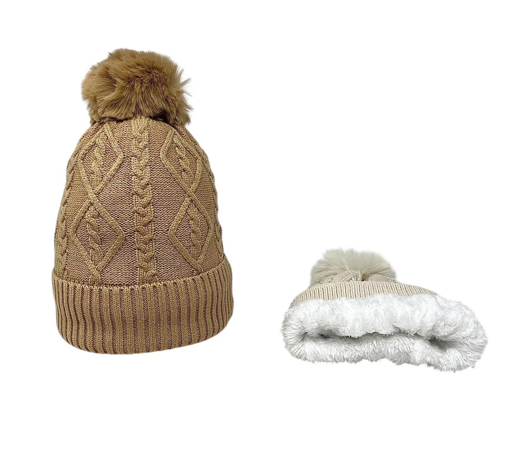 Ladies Warm Pompom Hat
