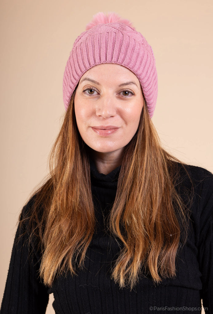 Ladies Pompom Hat