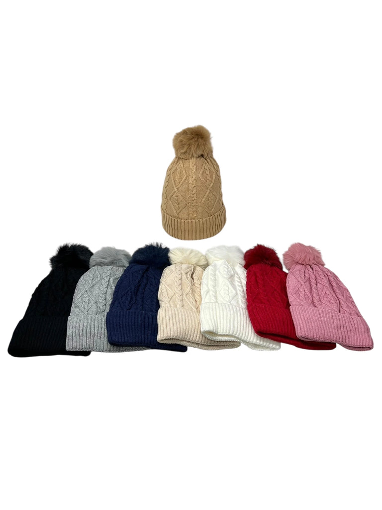 Ladies Pompom Hat