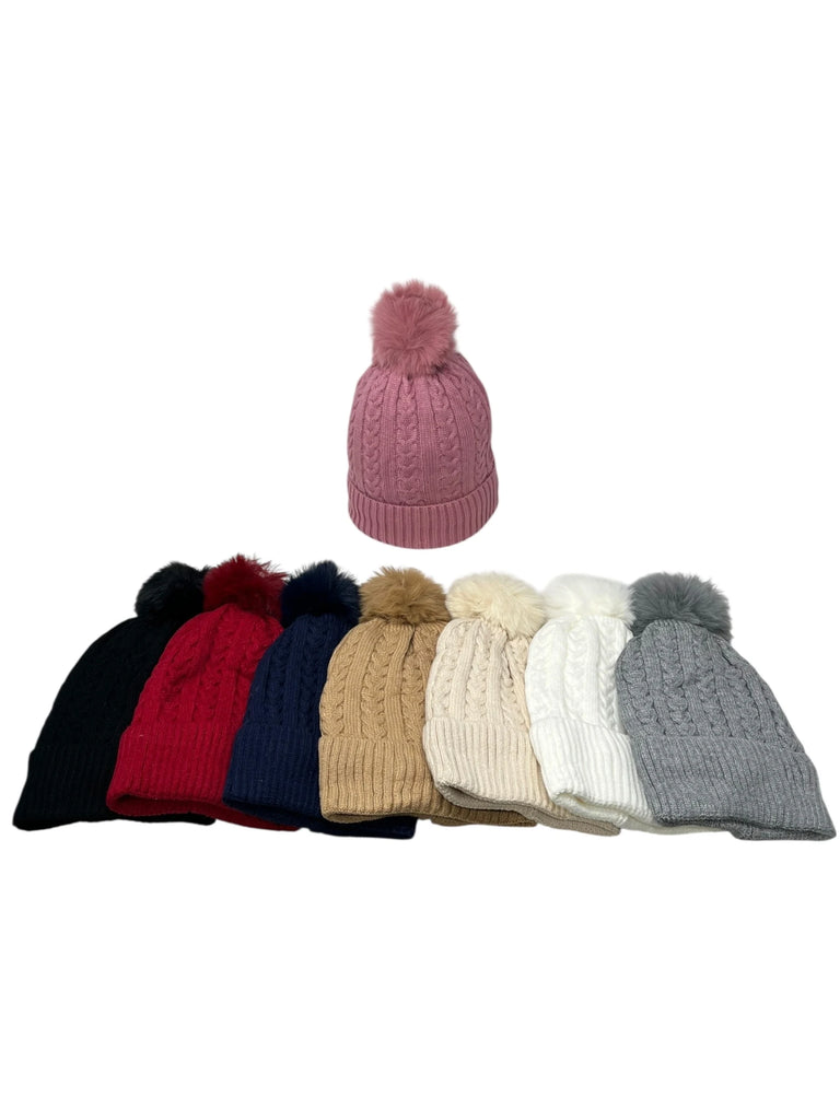 Ladies Pompom Hat
