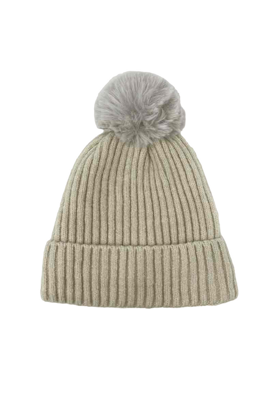Women's Faux fur Pompon Cap Faux Fur Lining Extra Warm Soft Winter Caps image 0