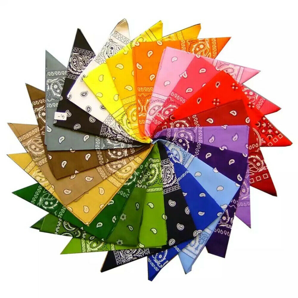 Mens Ladies Bandana Head Neck Wear Scarf Paisley Print Wrist Band Cotton Scarves image 1