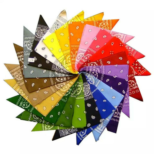 Mens Ladies Bandana Head Neck Wear Scarf Paisley Print Wrist Band Cotton Scarves image 1