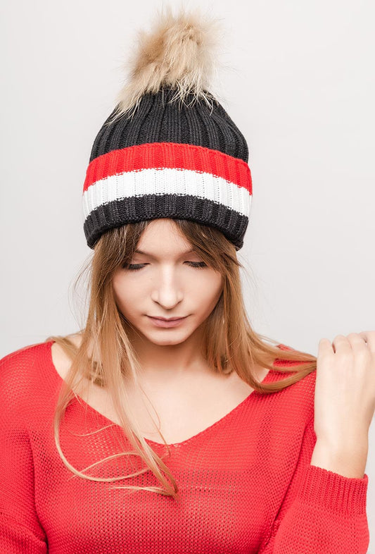 Women's Beanie Rib Pompom Stylish Winter Warm Soft Beanies Travel Outdoor Beanie image 0