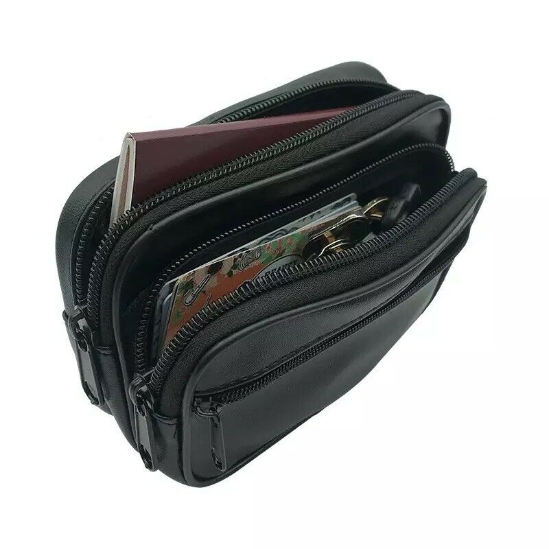Coin Purse Belt Bag Mini Leather Wallet Belt Cash Card Purse Holster Key Holder image 1