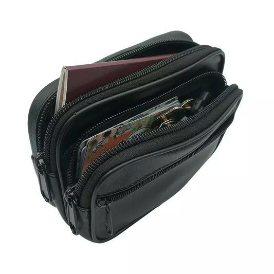 Coin Purse Belt Bag Mini Leather Wallet Belt Cash Card Purse Holster Key Holder image 1