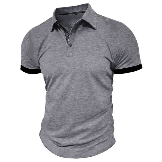 Men's Short Sleeve Polo Shirt Lapel Oversize Solid Color T Shirts Breathable Streetwear Sport Activities Shirts Man
