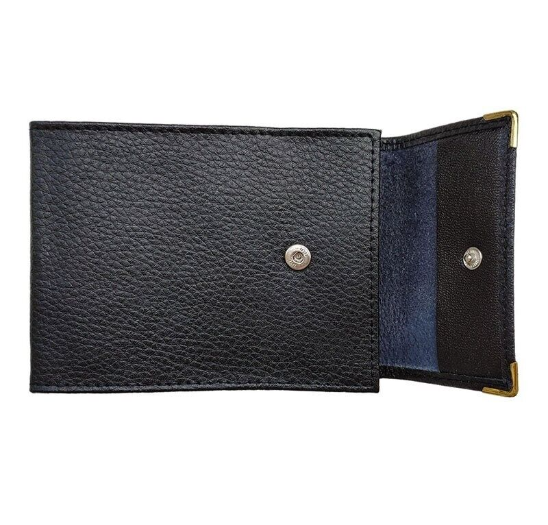 Unisex Leather Crust Check Holder Black Stylish Cheque Wallet Long Folding image 2