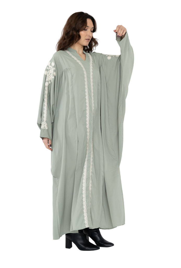 Women's Long Dress Kaftan Long sleeve embroidered abaya dress ladies long dress image 5