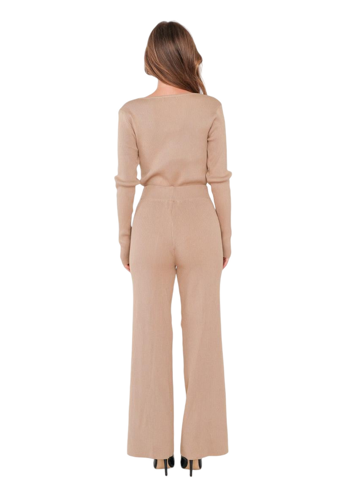 Women Pants Set with Long-sleeved Top Both Pieces are Ribbed and very Elastic image 7