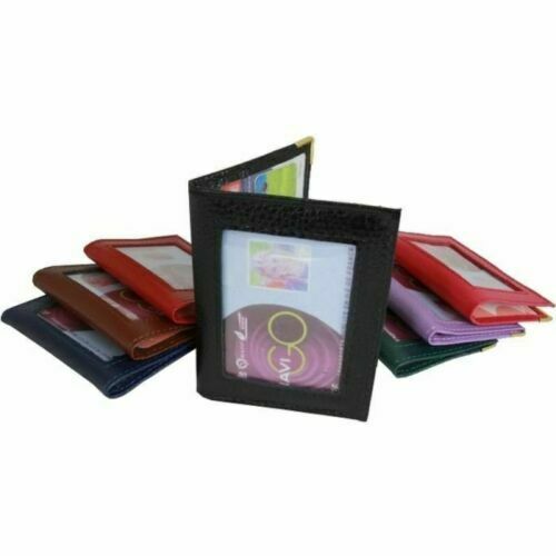 Men's Ladies Leather Oyster Credit Card Photo ID Driving License Purse Wallet image 0