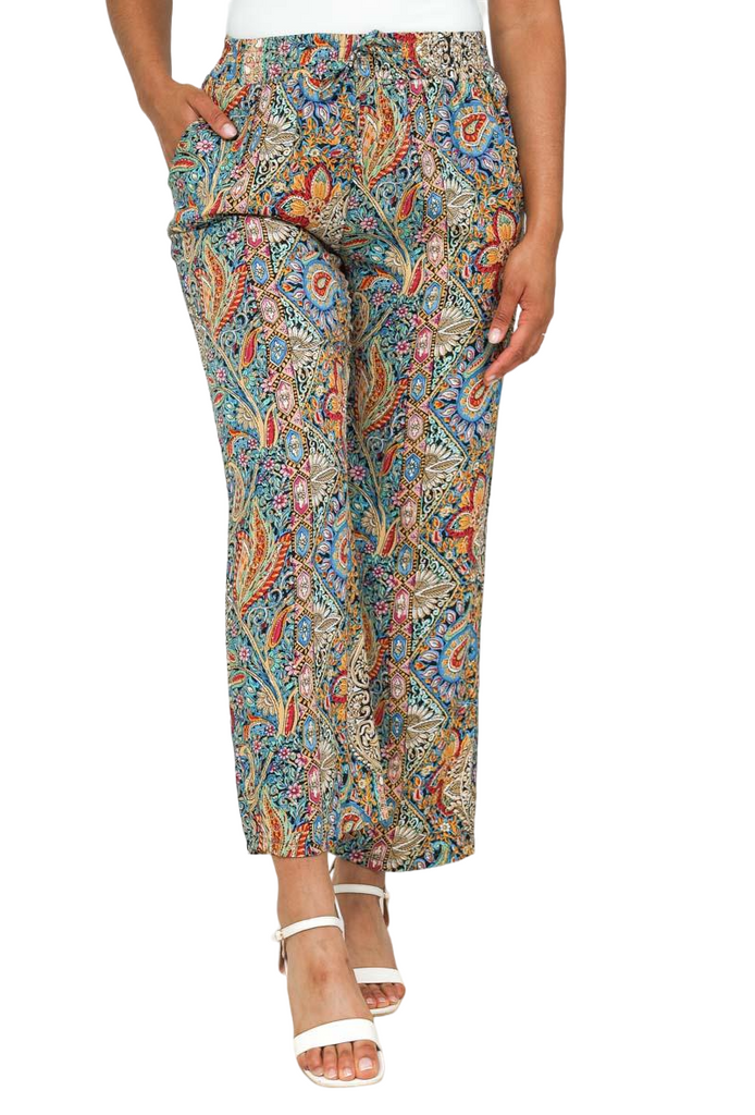 Ladies Women’s Trousers Palazzo Trousers Baggy Wide Leg Flared Pants Printed Pan image 2