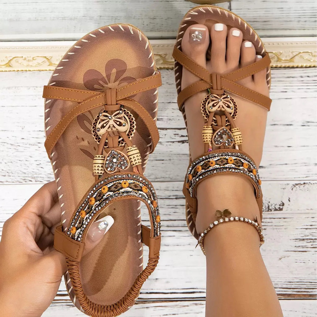 New Women's Sandals Bohemian Style Outdoor Soft Sole Beach Sandals Platform Lightweight Women Casual Shoes Flat Plus Size Sandal