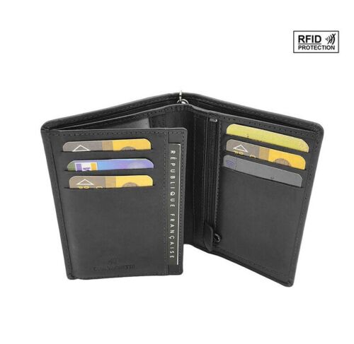 Men's Leather RFID Chain Wallet Multi Pockets Trifold Card Cash Coin Holder image 1