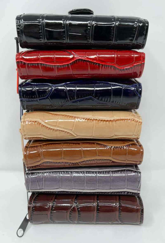 Women's Coin Purse Crocodile Pattern Multi Compartment Card Cash Money Holder image 1