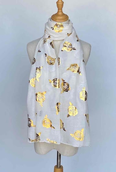 Scarf printed with gold roses Womens High Quality Wrap Ladies Stole Women's Scar image 10
