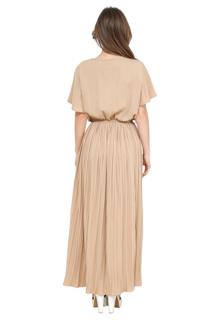 Ladies Dress Womens Pleated Wrap dress Maxi Tie Belt Dress Summer Long Dress image 5