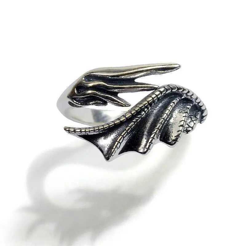 Retro Angel Demon Wings Open Ring for Women Couples Punk Gothic Adjustable Finger Jewelry Accessories Hip Hop Gifts
