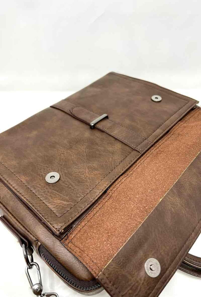 Men's Stylish Business Genuine Leather Laptop Bag Briefcase Shoulder Strap image 4