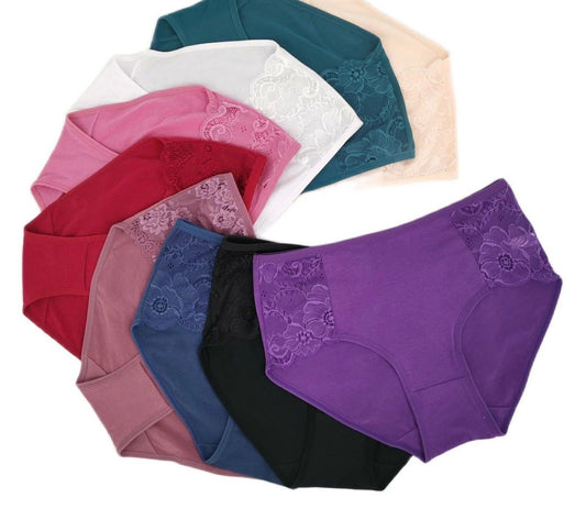 Ladies Plus Size Silky Knickers Sexy Briefs Women Underwear Lace Panties Stretch image 0