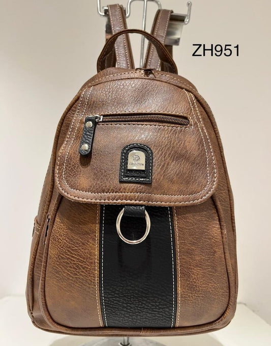 Ladies Brown Shoulder Backpack Travel Bags image 0