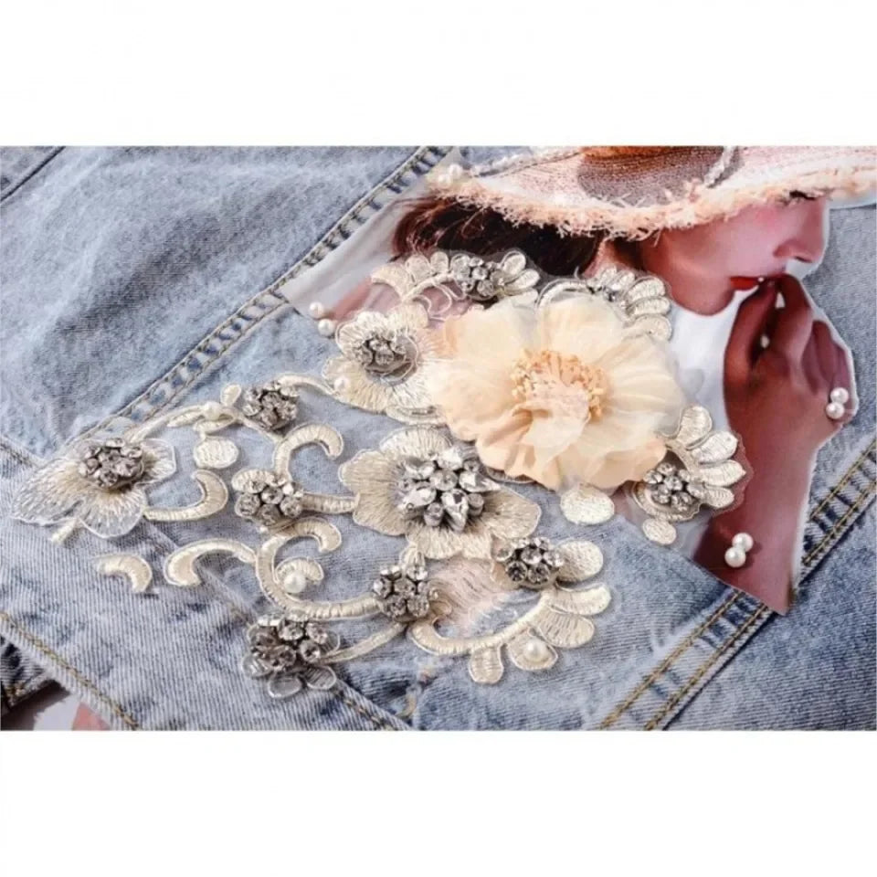 Fashion Diamond-encrusted Vest For Women'S Autumn Sleeveless Short Floral New Casual Retro Vest