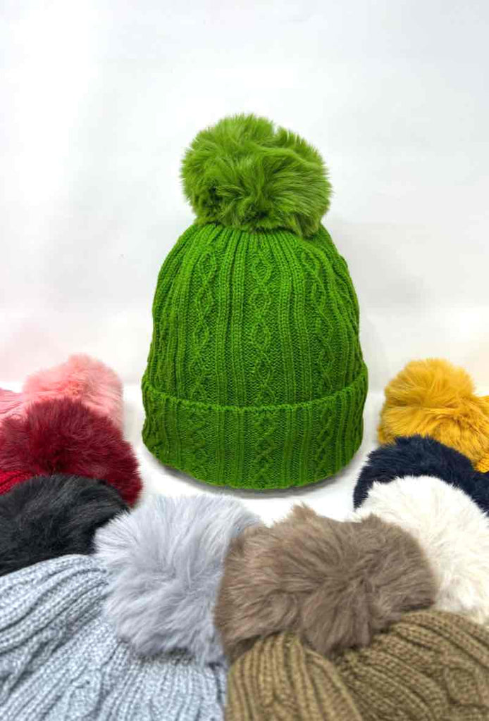 Women Faux Fur Pompon Cap Faux Fur Lining Extra Warm Soft Stylish Winter Beanies image 2